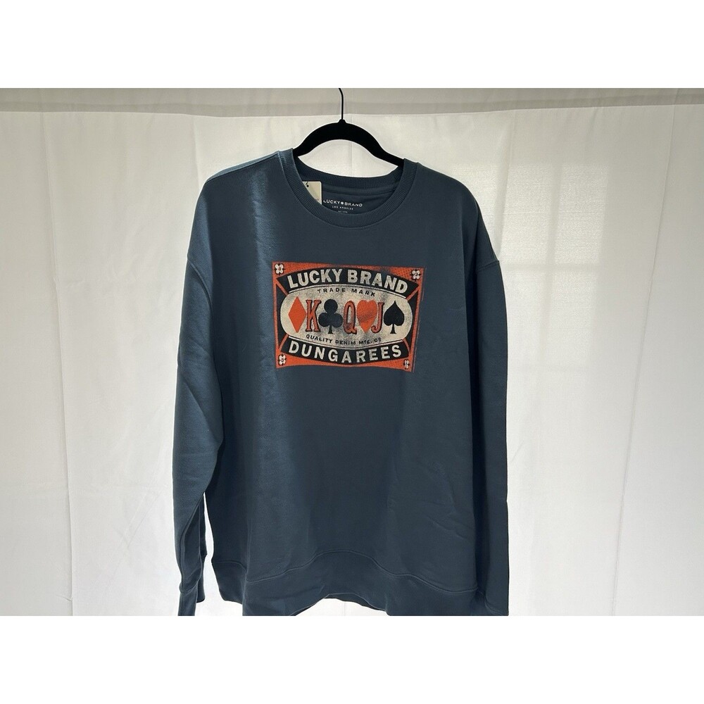 Lucky Brand Poker Label Cotton Graphic Sweatshirt in the color Stargazer